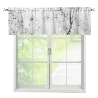 Grey Marble Stone Print Window Valance