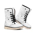 Grey Marble Stone Print Winter Boots