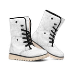 Grey Marble Stone Print Winter Boots