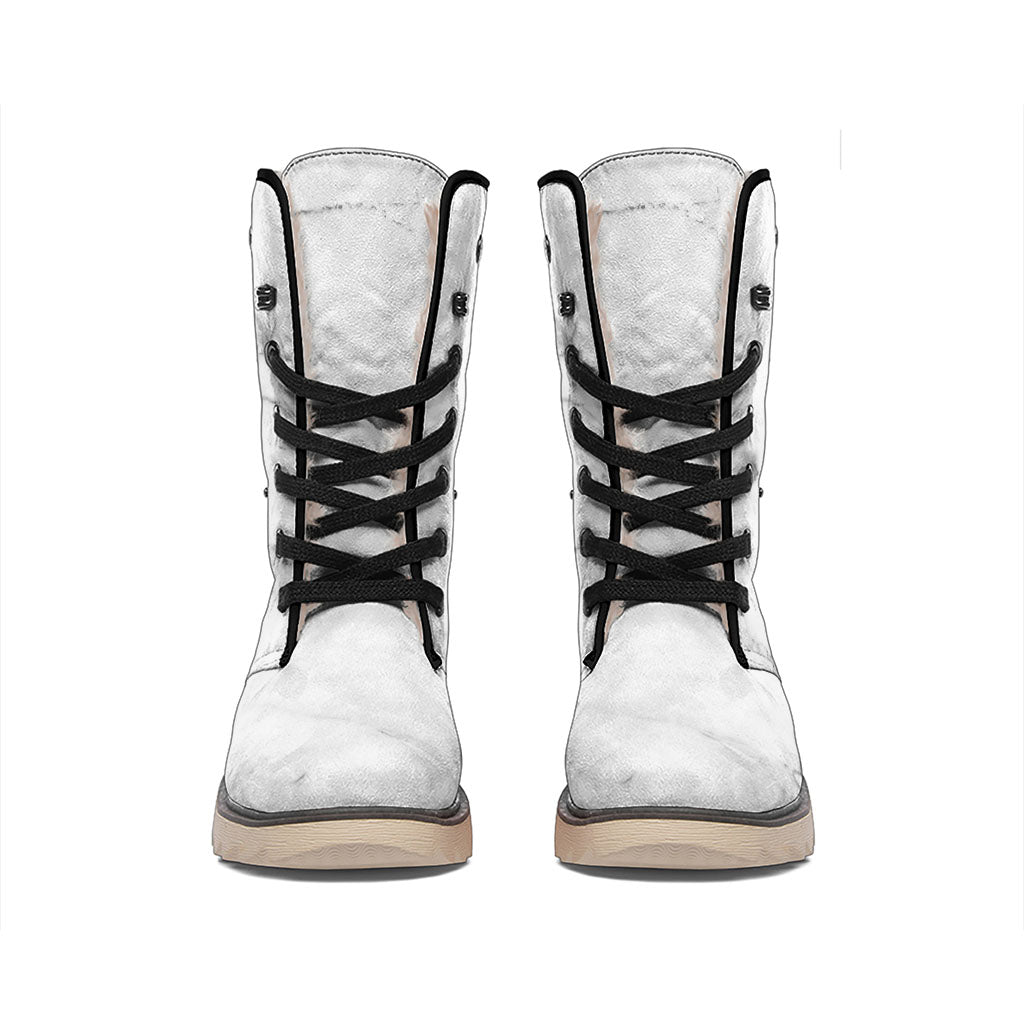 Grey Marble Stone Print Winter Boots