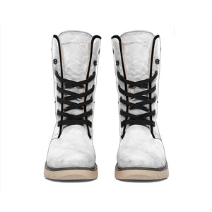 Grey Marble Stone Print Winter Boots