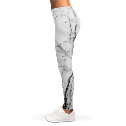 Grey Marble Stone Print Women's Leggings