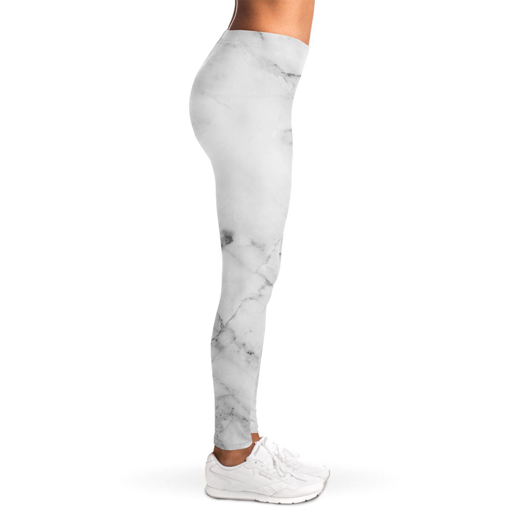 Grey Marble Stone Print Women's Leggings