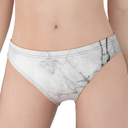 Grey Marble Stone Print Women's Panties