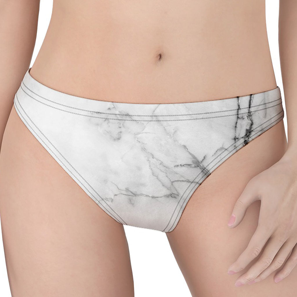 Grey Marble Stone Print Women's Thong