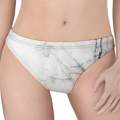 Grey Marble Stone Print Women's Thong