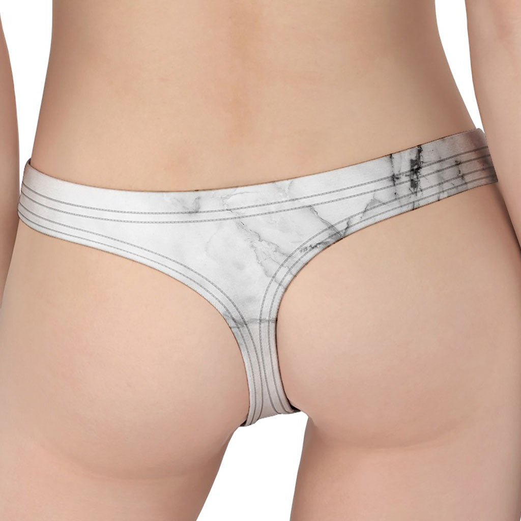 Grey Marble Stone Print Women's Thong