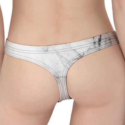 Grey Marble Stone Print Women's Thong