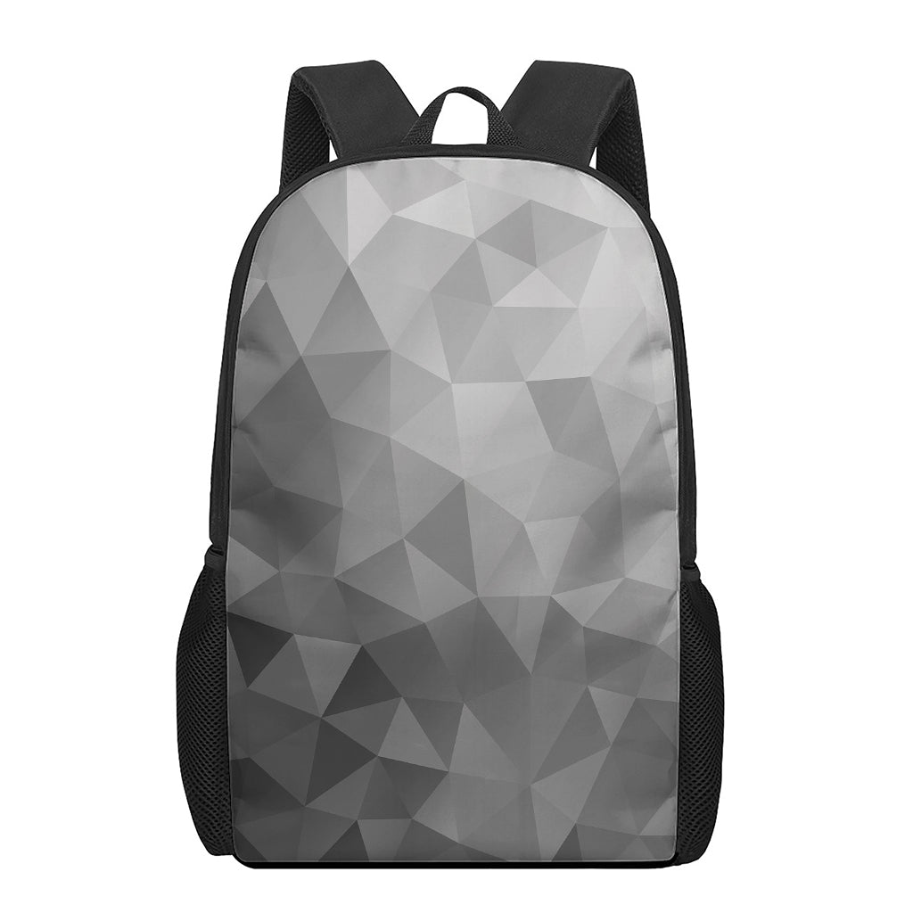 Grey Polygonal Geometric Print 17 Inch Backpack