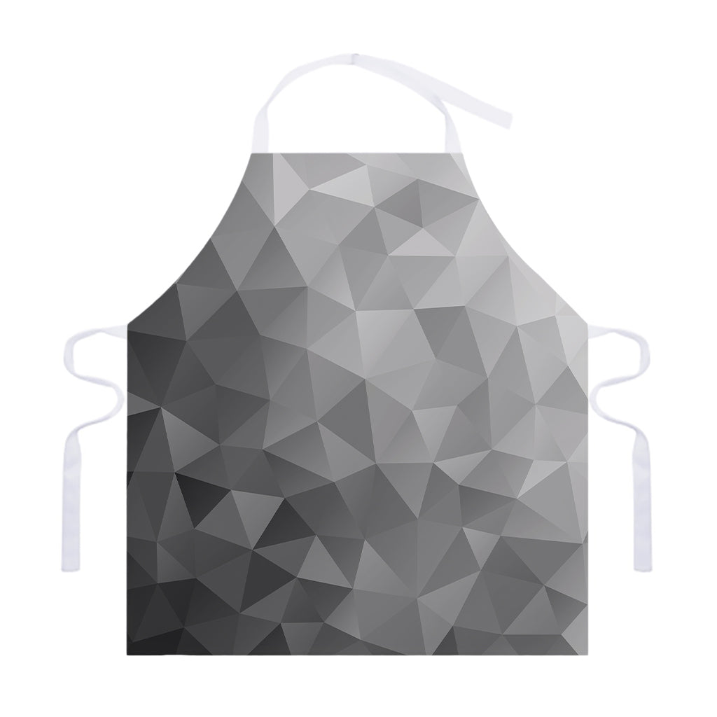 Grey Polygonal Geometric Print Adjustable Apron