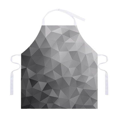 Grey Polygonal Geometric Print Adjustable Apron