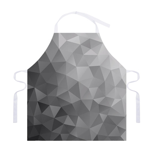 Grey Polygonal Geometric Print Adjustable Apron