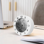 Grey Polygonal Geometric Print Alarm Clock
