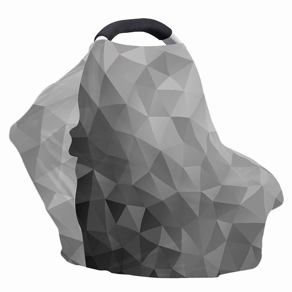 Grey Polygonal Geometric Print Baby Seat Cover