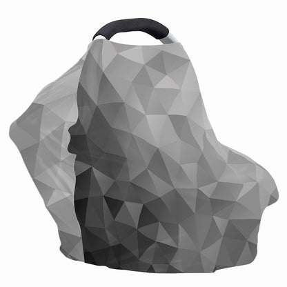 Grey Polygonal Geometric Print Baby Seat Cover