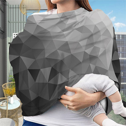 Grey Polygonal Geometric Print Baby Seat Cover