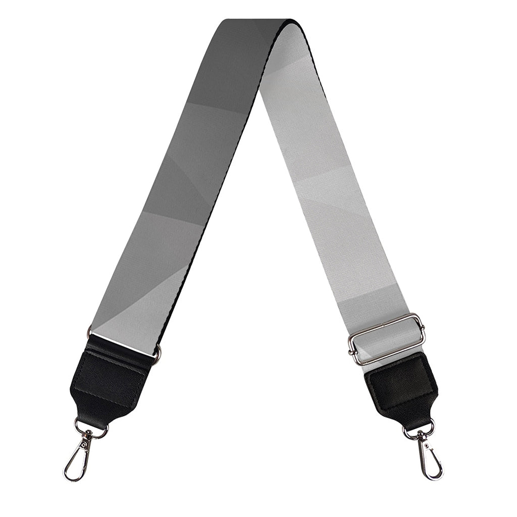 Grey Polygonal Geometric Print Bag Strap