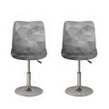 Grey Polygonal Geometric Print Bar Stool Covers