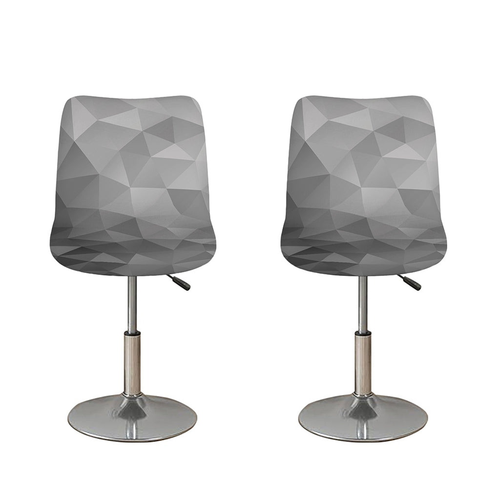 Grey Polygonal Geometric Print Bar Stool Covers