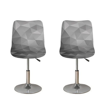 Grey Polygonal Geometric Print Bar Stool Covers