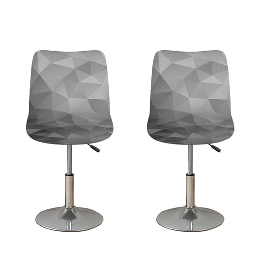 Grey Polygonal Geometric Print Bar Stool Covers