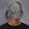 Grey Polygonal Geometric Print Baseball Cap