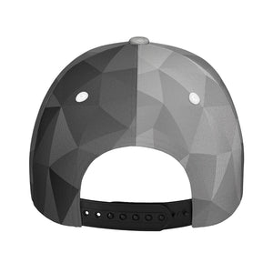 Grey Polygonal Geometric Print Baseball Cap