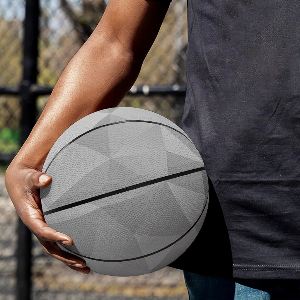 Grey Polygonal Geometric Print Basketball