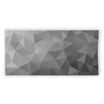 Grey Polygonal Geometric Print Beach Towel