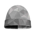 Grey Polygonal Geometric Print Beanie