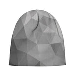Grey Polygonal Geometric Print Beanie