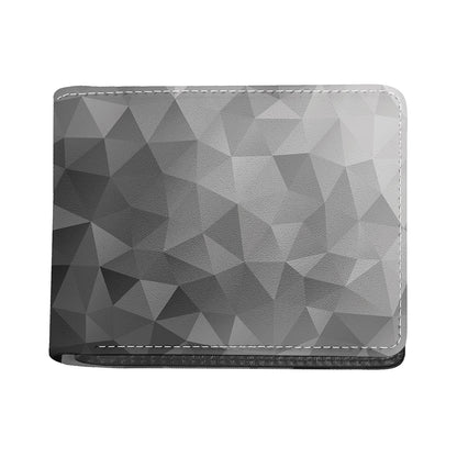 Grey Polygonal Geometric Print Bifold Wallet