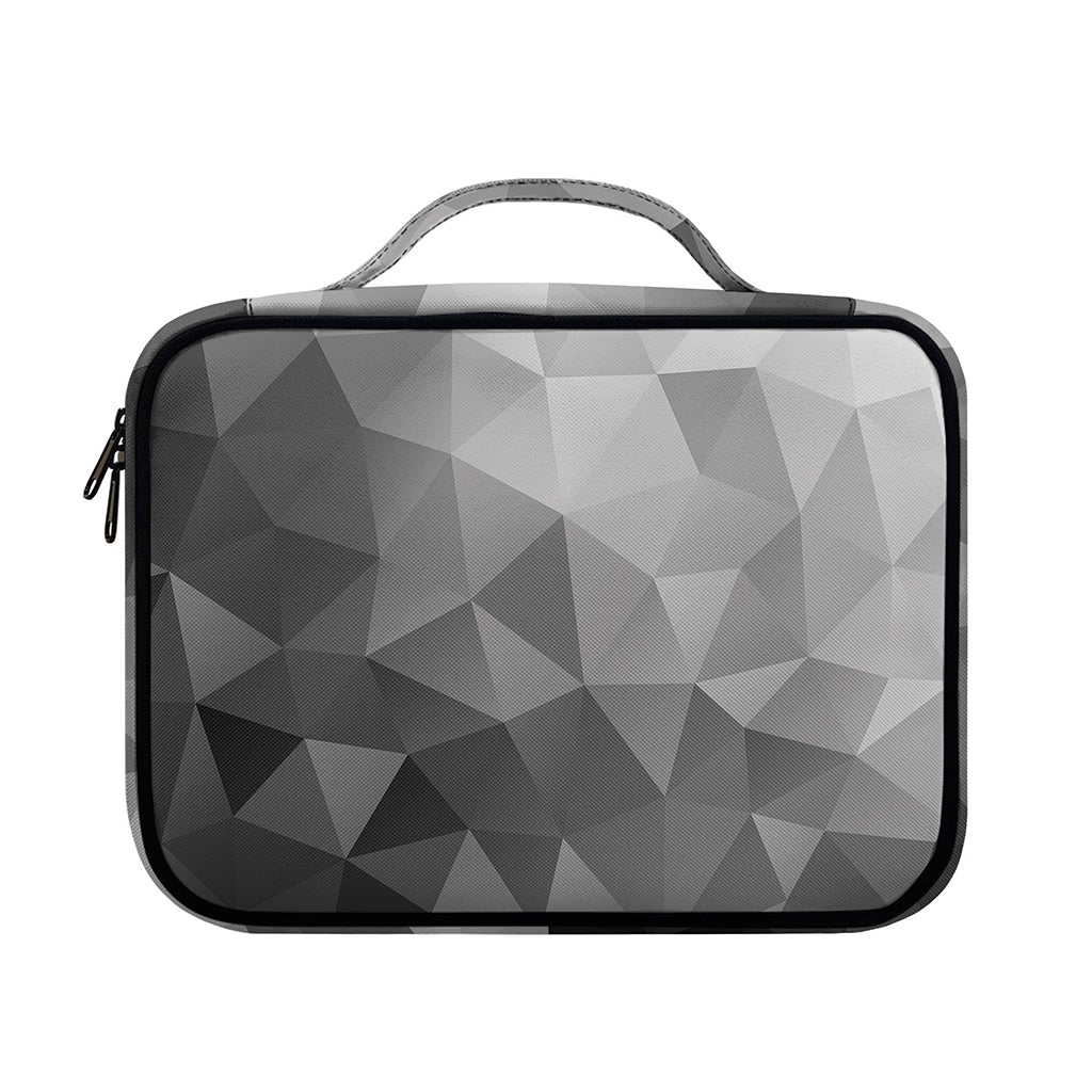 Grey Polygonal Geometric Print Briefcase Bible Bag