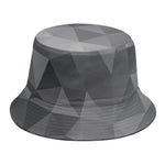Grey Polygonal Geometric Print Bucket Hat
