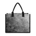 Grey Polygonal Geometric Print Canvas Tote Bag
