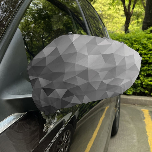 Grey Polygonal Geometric Print Car Side Mirror Covers