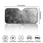 Grey Polygonal Geometric Print Car Windshield Sun Shade