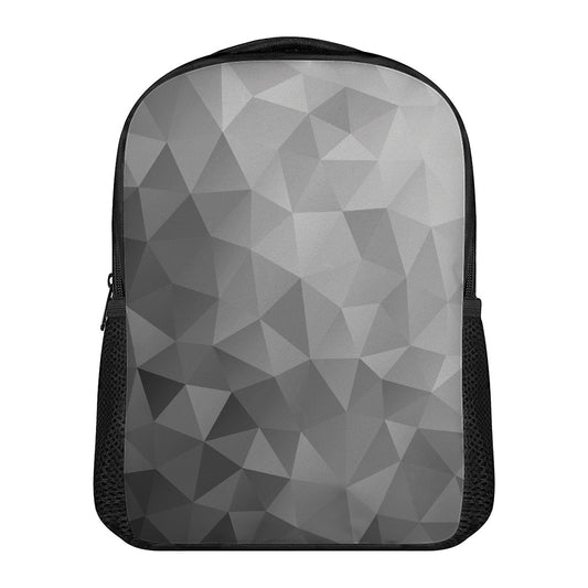 Grey Polygonal Geometric Print Casual Backpack