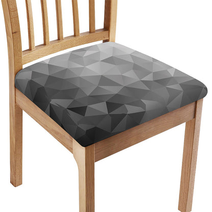 Grey Polygonal Geometric Print Chair Cushion Cover
