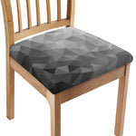 Grey Polygonal Geometric Print Chair Cushion Cover
