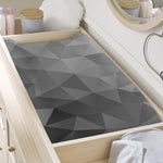 Grey Polygonal Geometric Print Changing Pad Cover