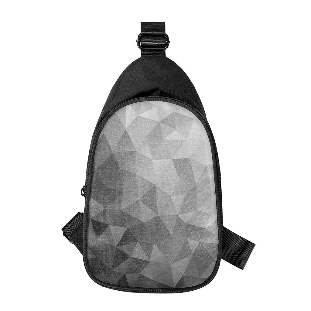 Grey Polygonal Geometric Print Chest Bag