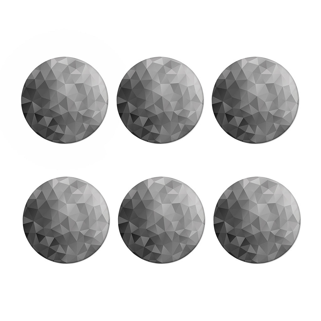 Grey Polygonal Geometric Print Coaster Set
