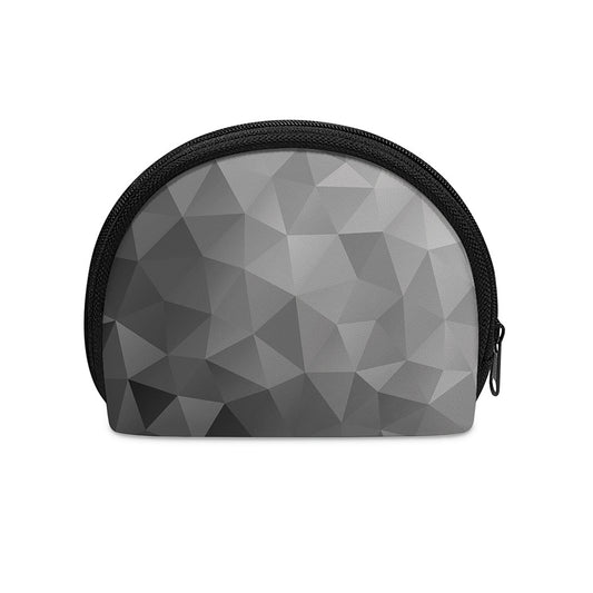 Grey Polygonal Geometric Print Coin Purse