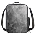 Grey Polygonal Geometric Print Crossbody Lunch Bag