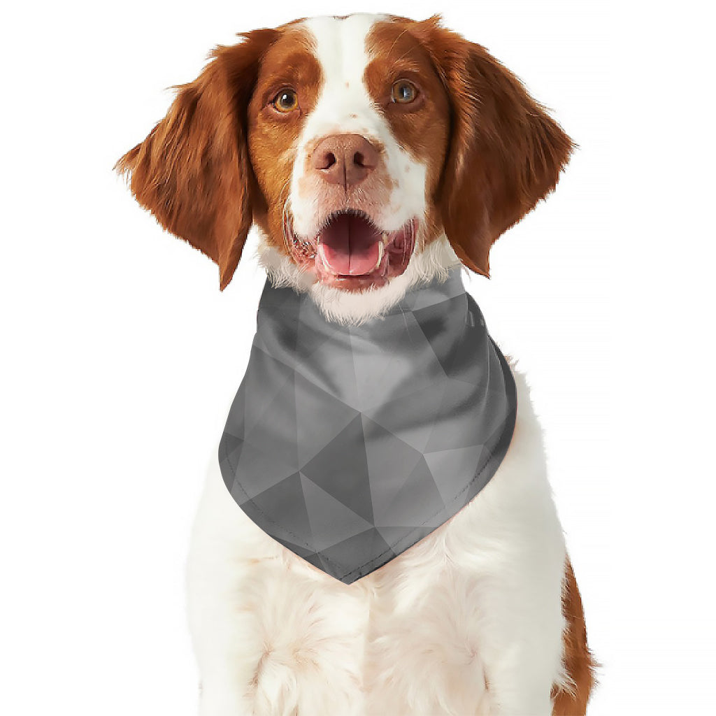 Grey Polygonal Geometric Print Dog Bandana