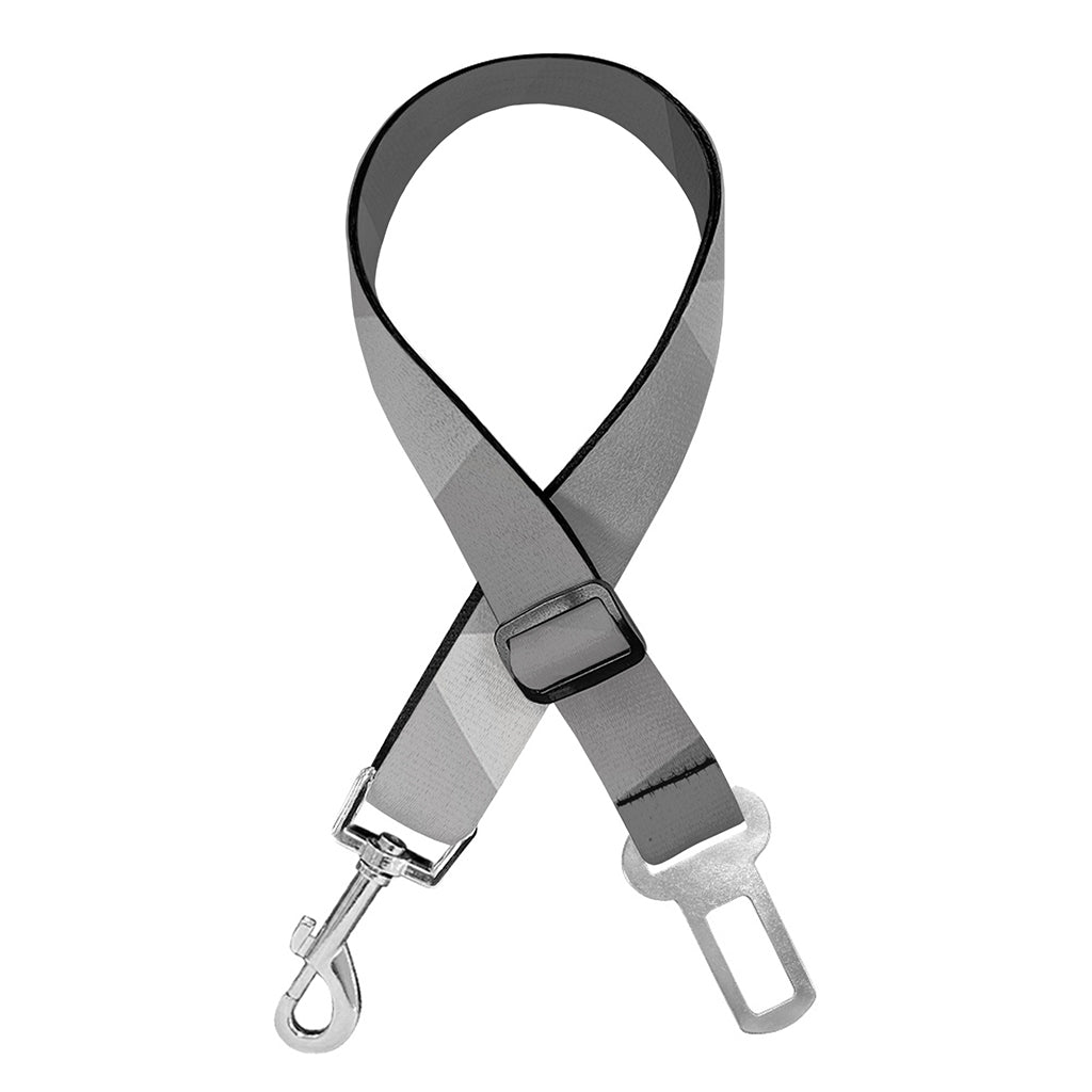 Grey Polygonal Geometric Print Dog Seat Belt
