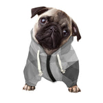 Grey Polygonal Geometric Print Dog Zip Up Hoodie