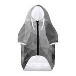 Grey Polygonal Geometric Print Dog Zip Up Hoodie