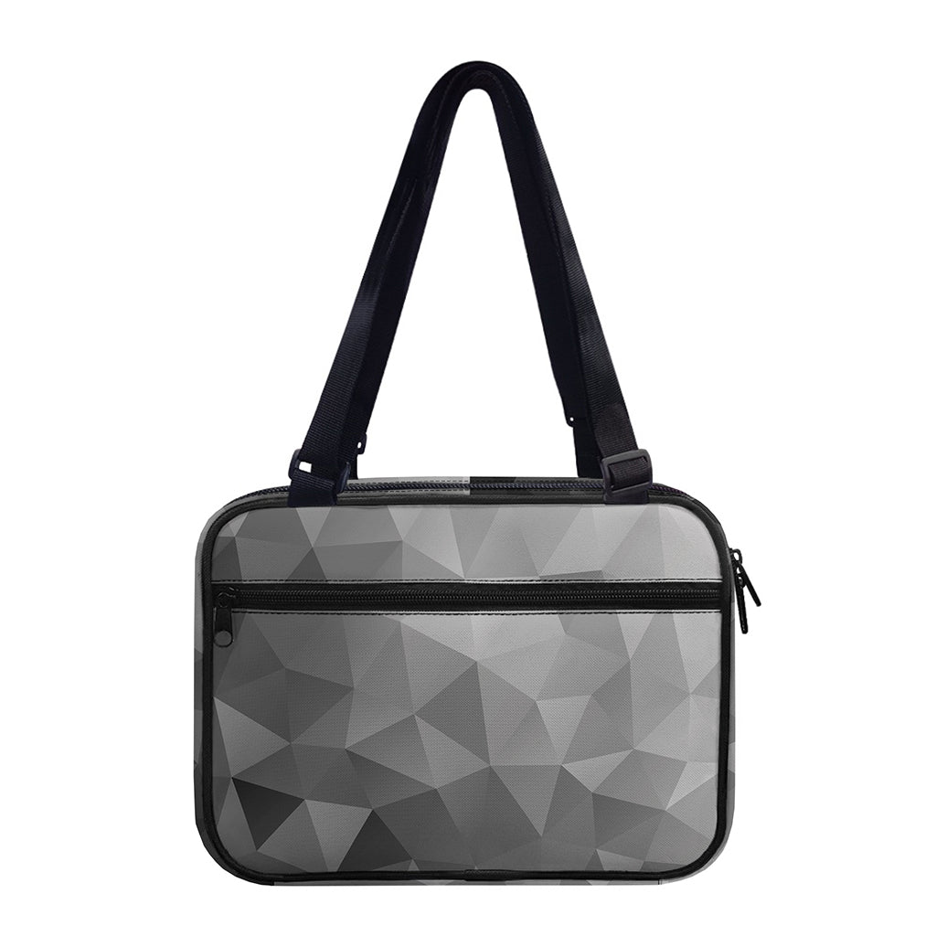Grey Polygonal Geometric Print Double Strap Bible Bag